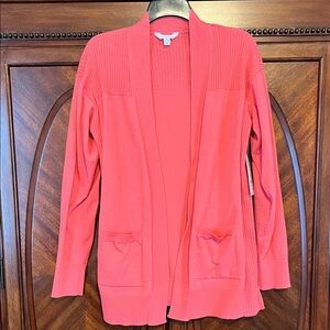 Time and Tru Women's Bright Coral Cardigan